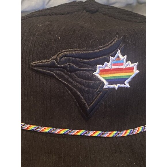 Toronto Blue Jays PRIDE Night Rainbow Rope Corduroy Baseball Hat - Picture 2 of 6